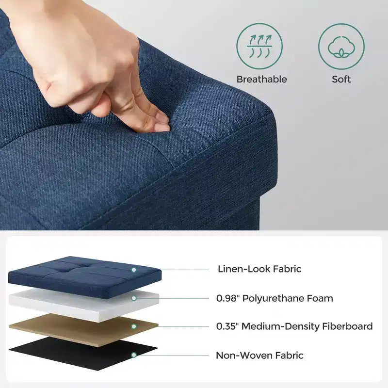 76.2 cm Wide Storage Ottoman Bench, Maximum Load 299.4 kg