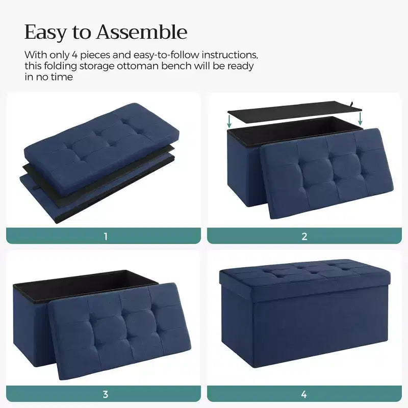 76.2 cm Wide Storage Ottoman Bench, Maximum Load 299.4 kg