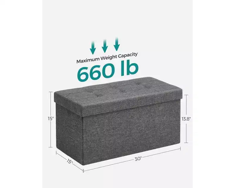 76.2 cm Wide Storage Ottoman Bench, Maximum Load 299.4 kg