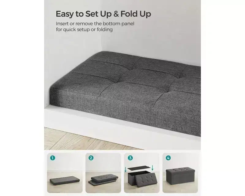 76.2 cm Wide Storage Ottoman Bench, Maximum Load 299.4 kg