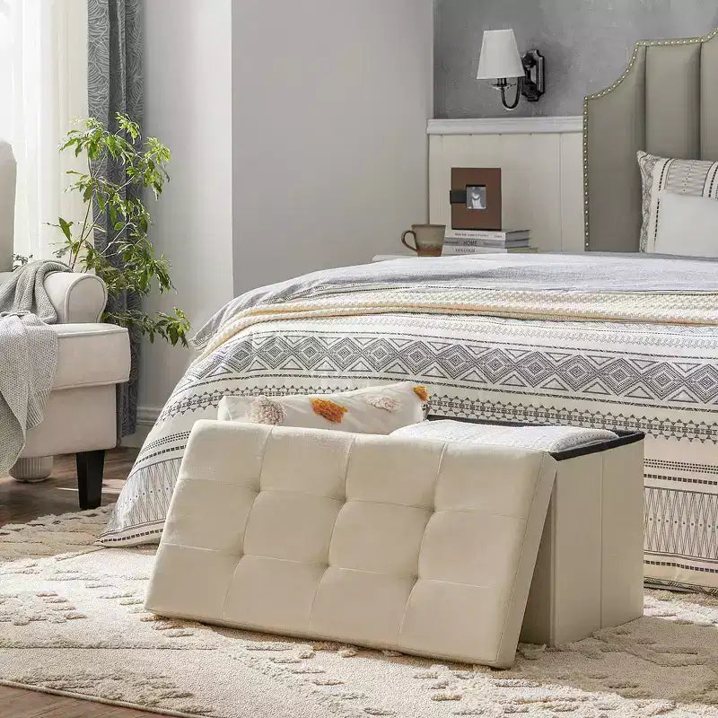 76.2 cm Wide Storage Ottoman Bench, Maximum Load 299.4 kg