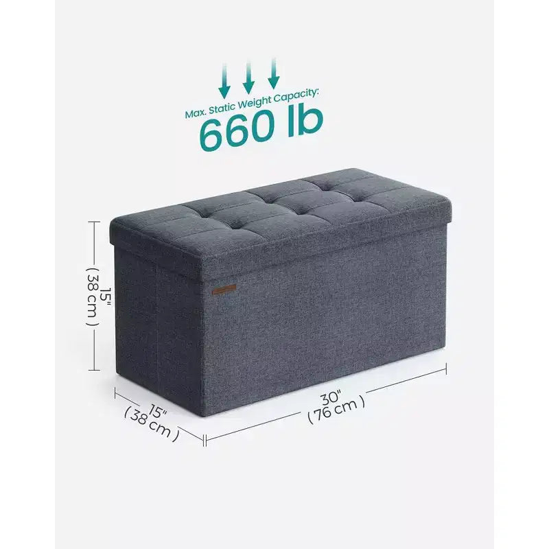 76.2 cm Wide Storage Ottoman Bench, Maximum Load 299.4 kg