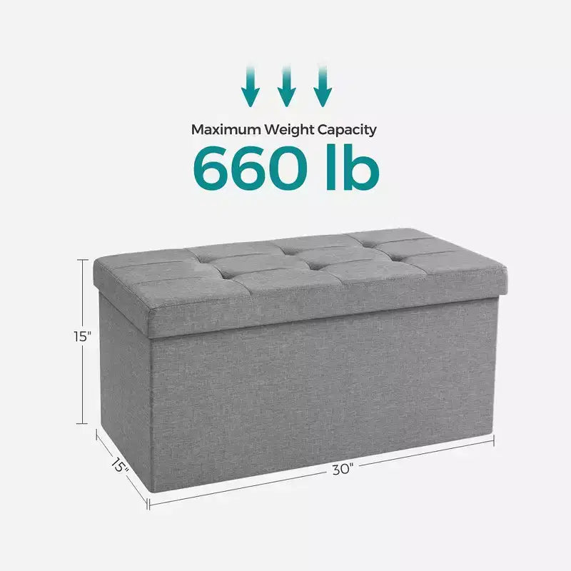76.2 cm Wide Storage Ottoman Bench, Maximum Load 299.4 kg