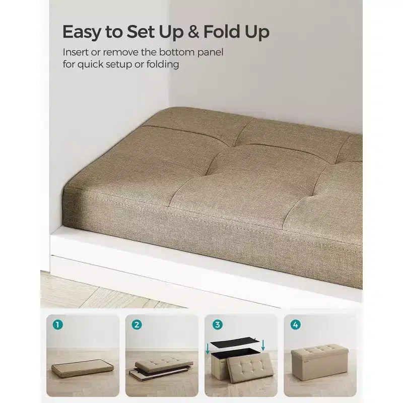 76.2 cm Wide Storage Ottoman Bench, Maximum Load 299.4 kg