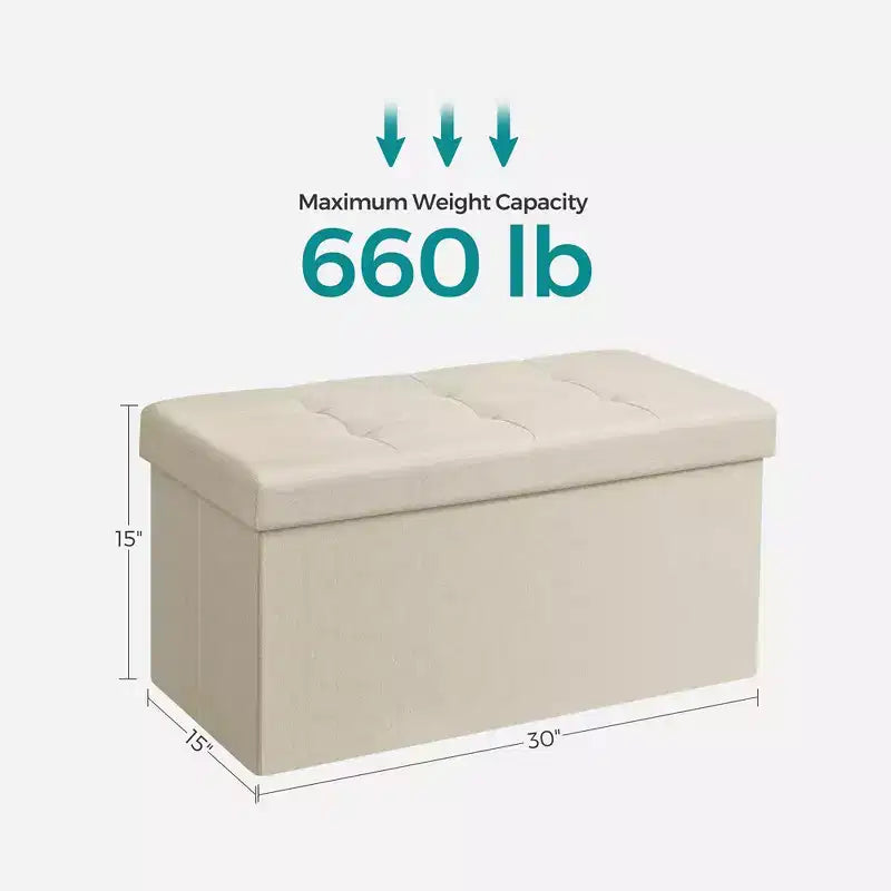 76.2 cm Wide Storage Ottoman Bench, Maximum Load 299.4 kg
