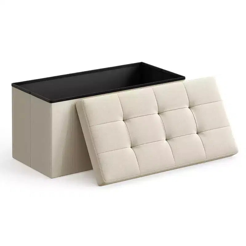 30 Storage Ottoman Bench Ottoman with Storage Footstool Hold up to 299.4 kg for Bedroom Living Room
