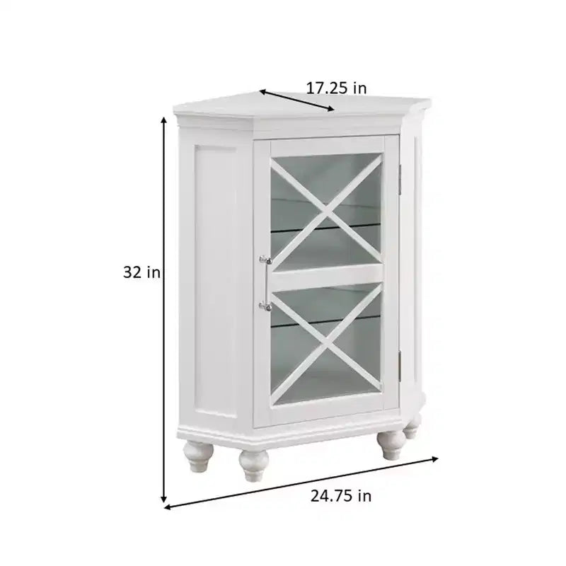 Blue Ridge Freestanding Wooden Corner Floor Cabinet