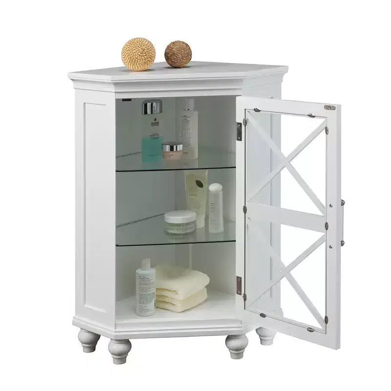 Blue Ridge Freestanding Wooden Corner Floor Cabinet
