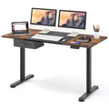 Electric Standing Desk 139.7 cm × 71.1 cm Height Adjustable Sit Stand with USB Charging Port Natural/Black/Grey/Brown/White