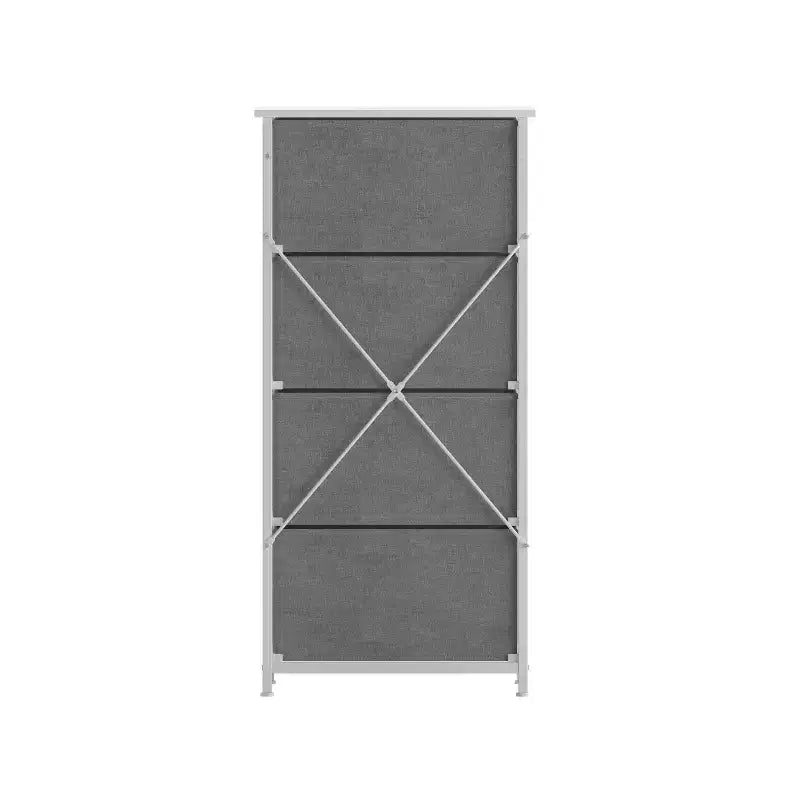 Harris 4 Drawer Vertical Storage Dresser with Cast Iron Frame, Wood Top and Easy Pull Engineered Wood Drawers with Wooden Handles