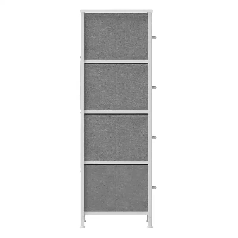 Harris 4 Drawer Vertical Storage Dresser with Cast Iron Frame, Wood Top and Easy Pull Engineered Wood Drawers with Wooden Handles