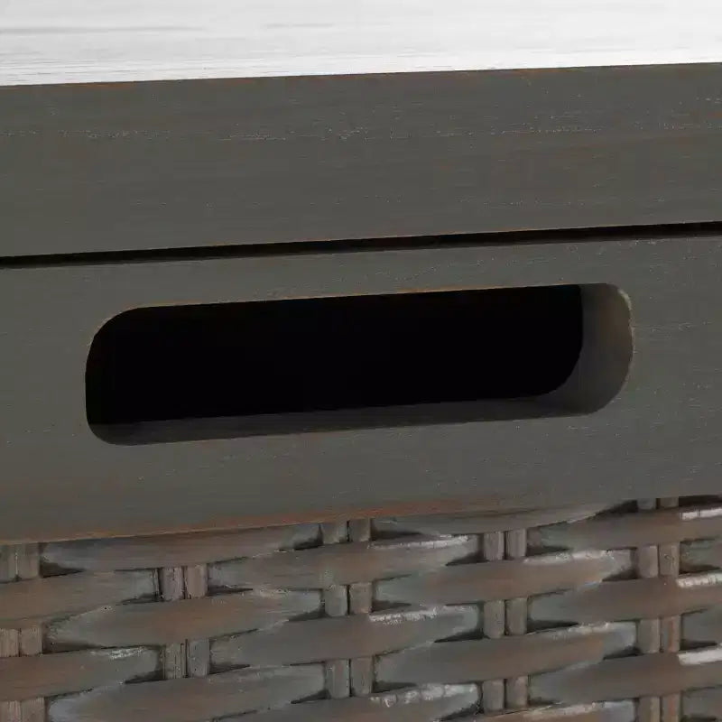 Industrial Pine Media Console with Drawers & Open Shelf