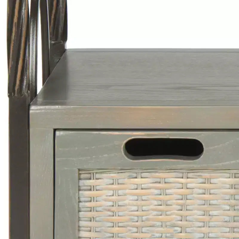 Industrial Pine Media Console with Drawers & Open Shelf