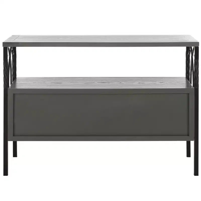 Industrial Pine Media Console with Drawers & Open Shelf