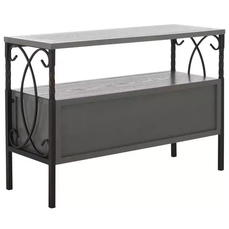 Industrial Pine Media Console with Drawers & Open Shelf