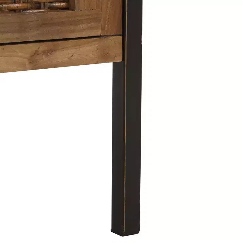 Industrial Pine Media Console with Drawers & Open Shelf