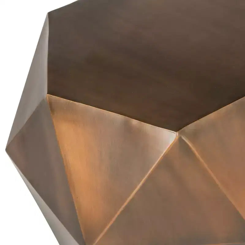 Faceted Iron Side Table - Copper
