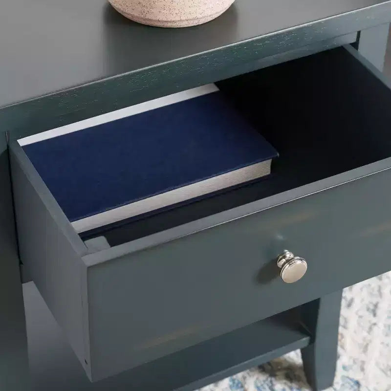 Wood Nightstand with Drawer and Open Shelf
