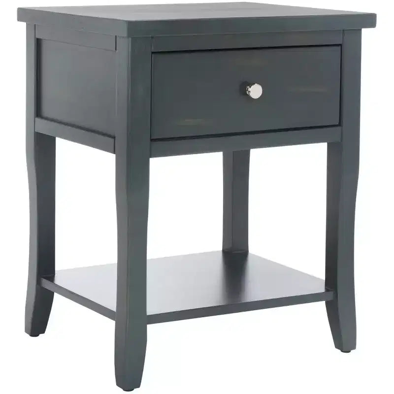 Wood Nightstand with Drawer and Open Shelf