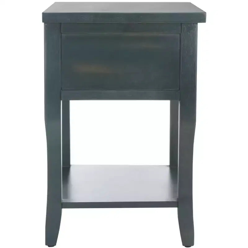 Wood Nightstand with Drawer and Open Shelf