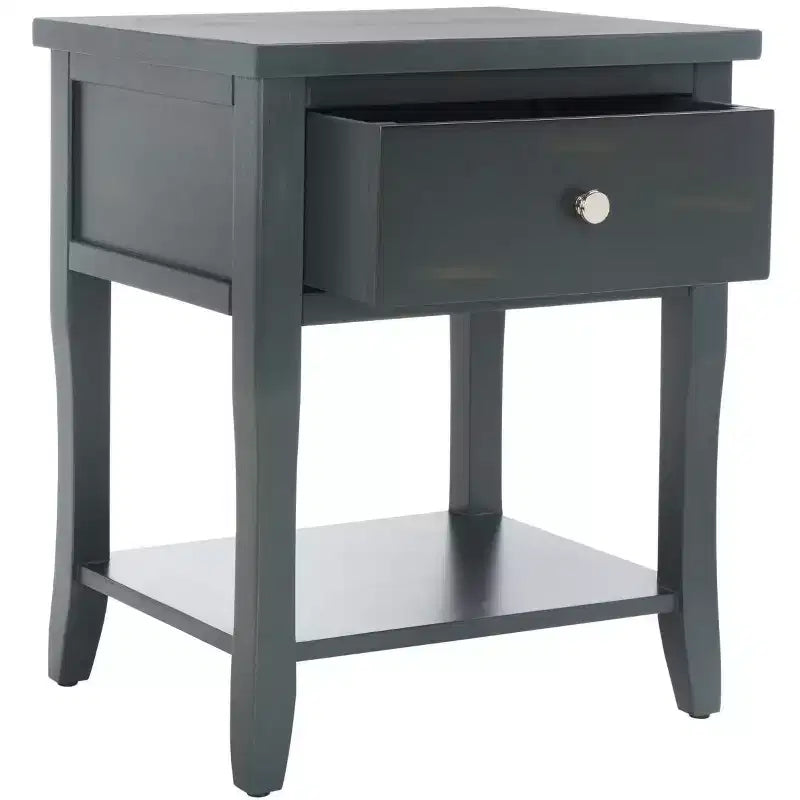 Wood Nightstand with Drawer and Open Shelf