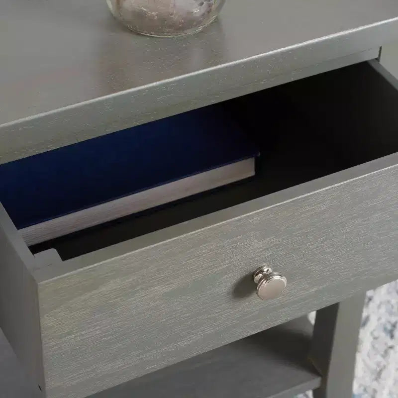 Wood Nightstand with Drawer and Open Shelf