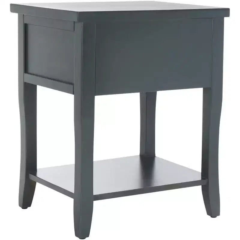 Wood Nightstand with Drawer and Open Shelf
