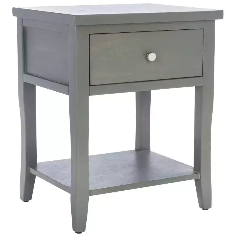 Wood Nightstand with Drawer and Open Shelf
