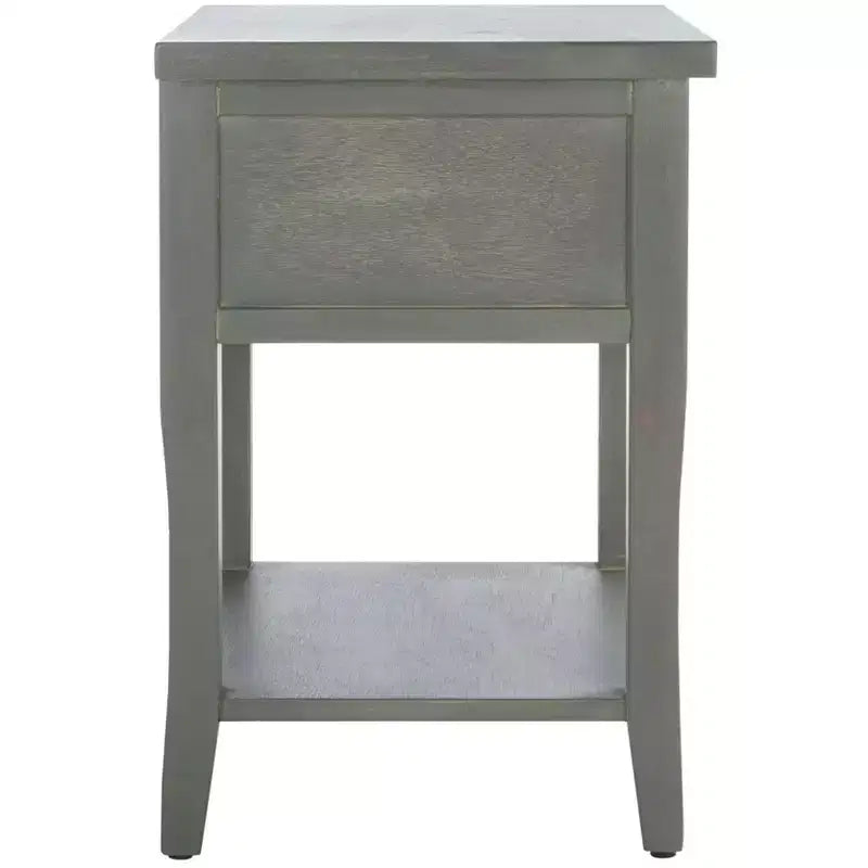 Wood Nightstand with Drawer and Open Shelf