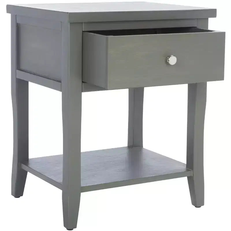 Wood Nightstand with Drawer and Open Shelf