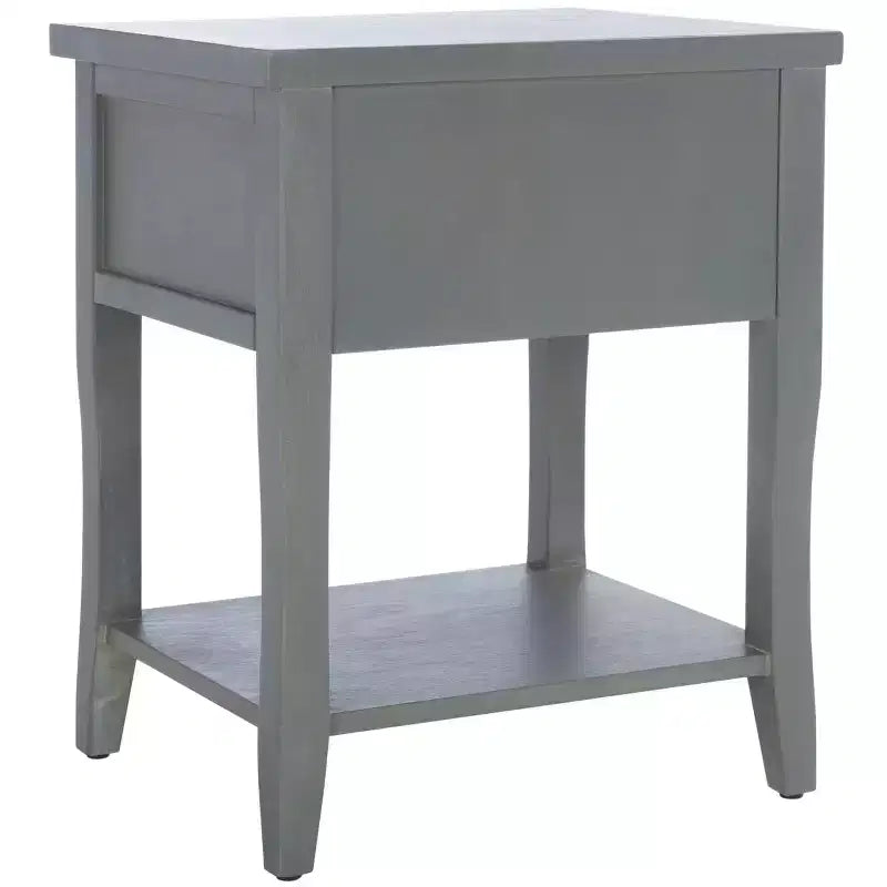 Wood Nightstand with Drawer and Open Shelf