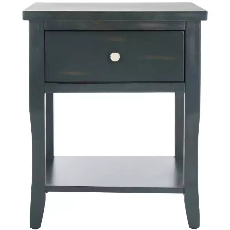 Wood Nightstand with Drawer and Open Shelf