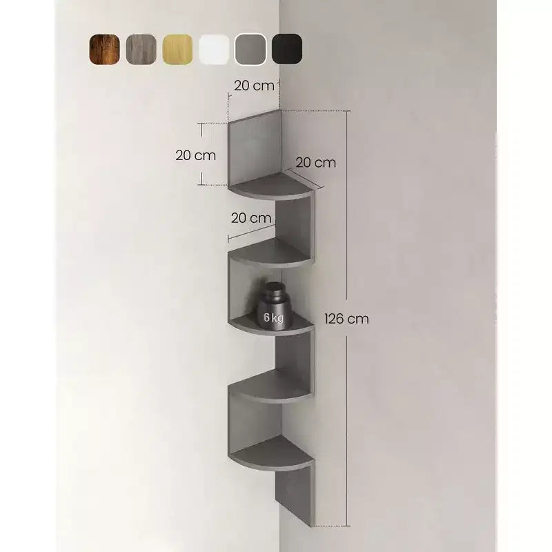 Corner Shelf, 5-Tier Floating Wall Shelf Plant Shelf