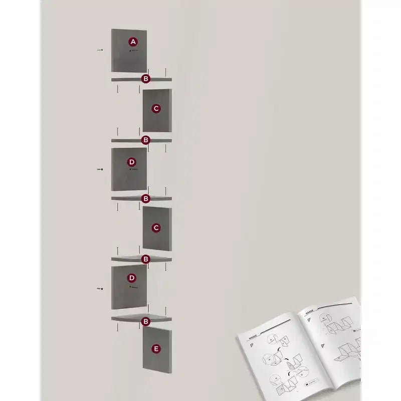 Corner Shelf, 5-Tier Floating Wall Shelf Plant Shelf