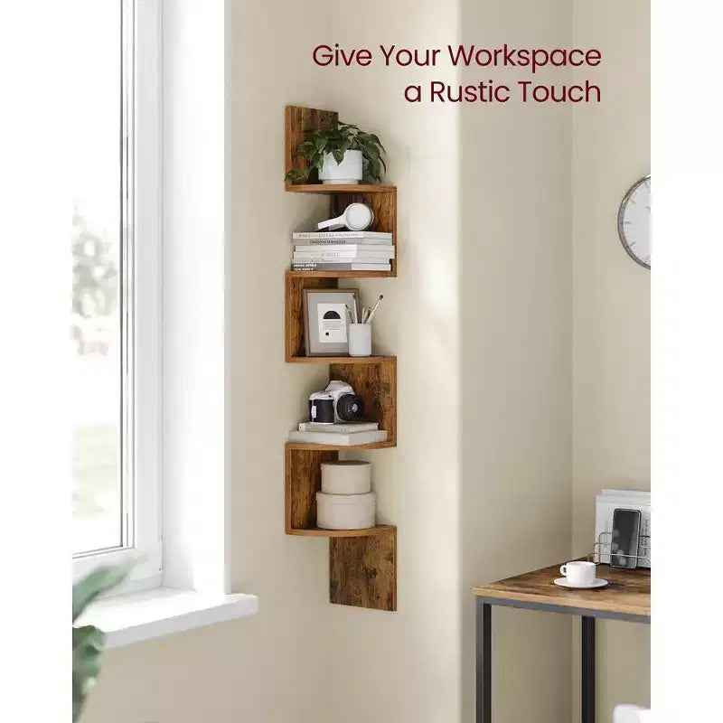 Corner Shelf, 5-Tier Floating Wall Shelf Plant Shelf