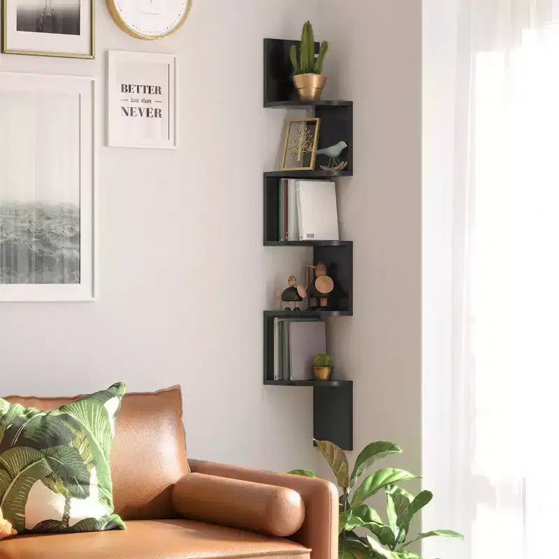 Corner Shelf, 5-Tier Floating Wall Shelf Plant Shelf