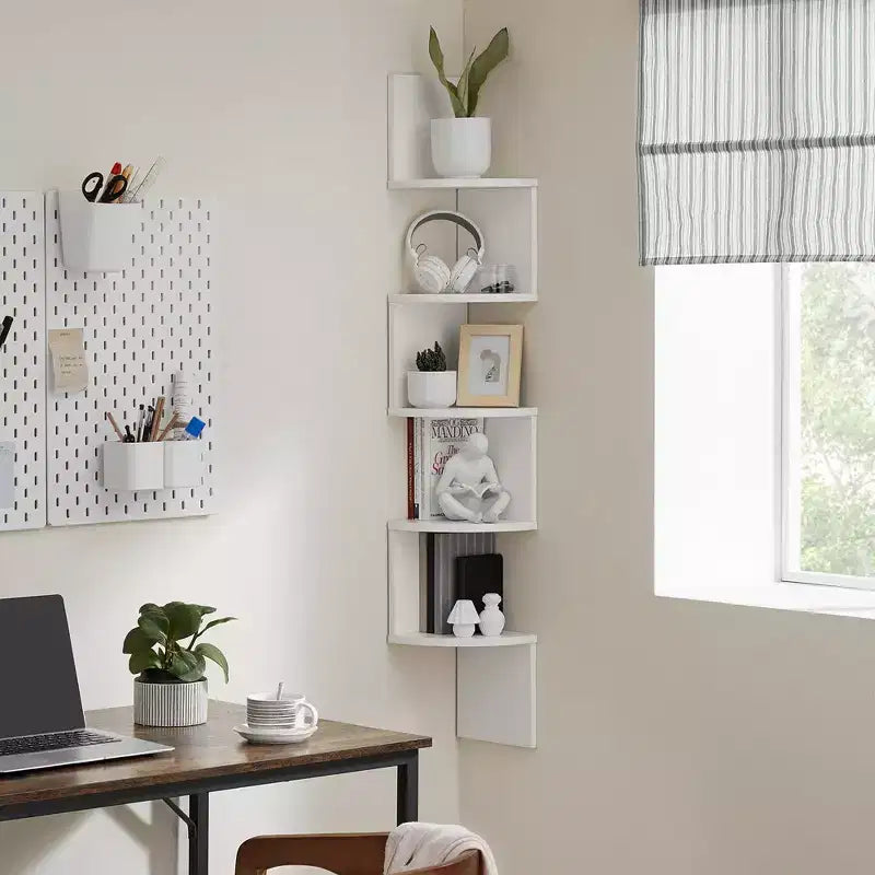 Corner Shelf, 5-Tier Floating Wall Shelf Plant Shelf