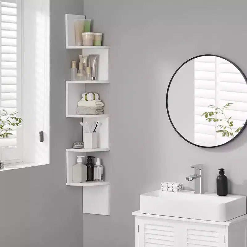 Corner Shelf, 5-Tier Floating Wall Shelf Plant Shelf