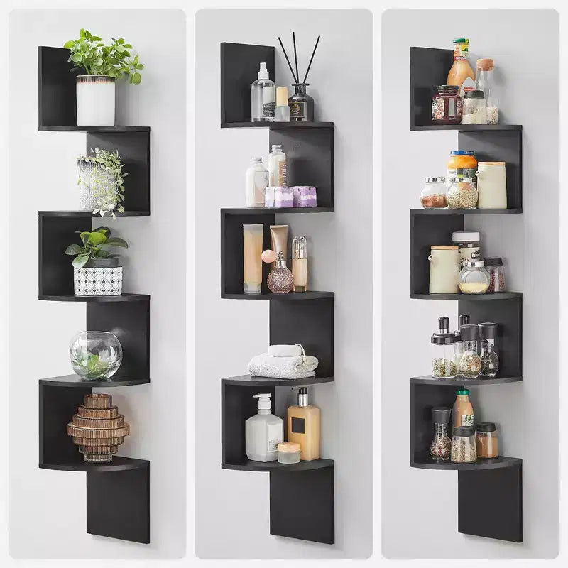 Corner Shelf, 5-Tier Floating Wall Shelf Plant Shelf