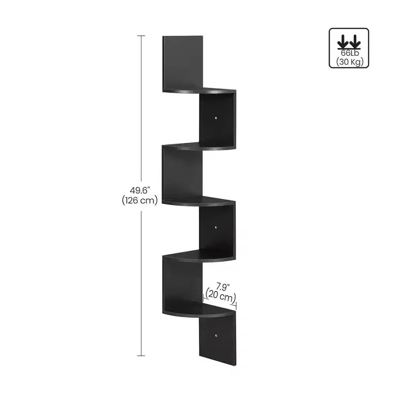 Corner Shelf, 5-Tier Floating Wall Shelf Plant Shelf