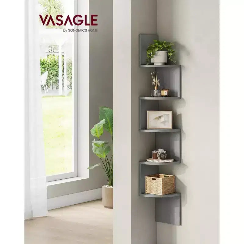 Corner Shelf, 5-Tier Floating Wall Shelf Plant Shelf