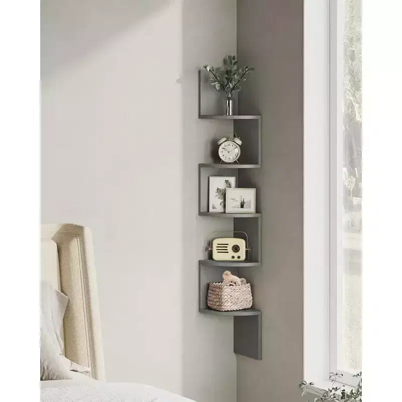 Corner Shelf, 5-Tier Floating Wall Shelf Plant Shelf