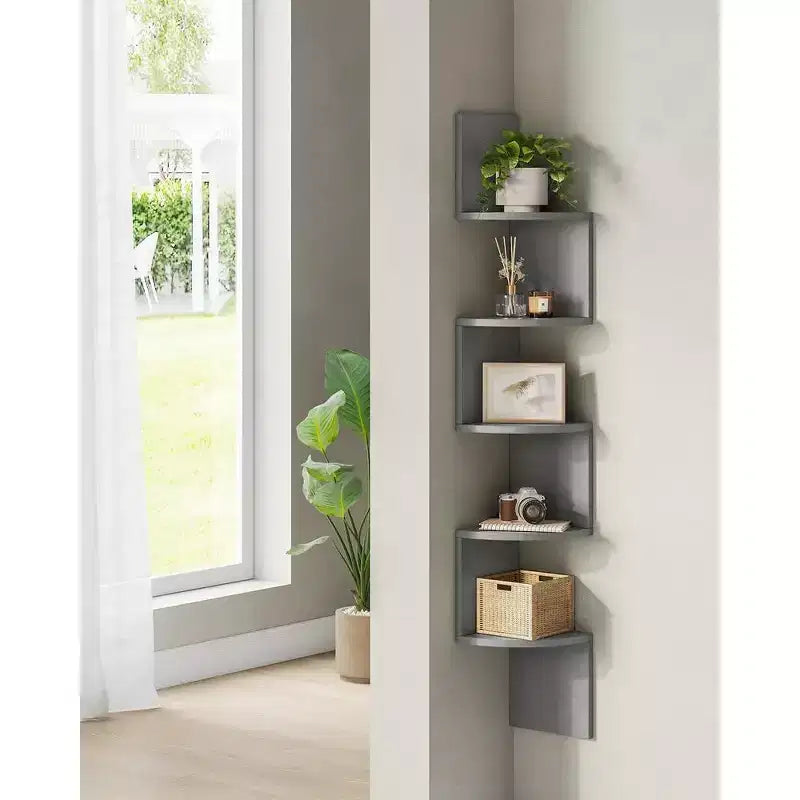 Corner Shelf, 5-Tier Floating Wall Shelf Plant Shelf