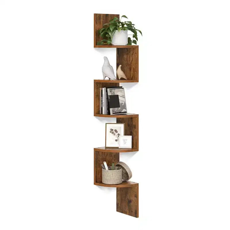 Corner Shelf, 5-Tier Floating Wall Shelf Plant Shelf