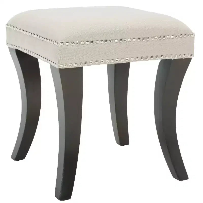 Taupe Linen Ottoman