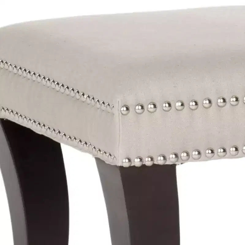 Taupe Linen Ottoman