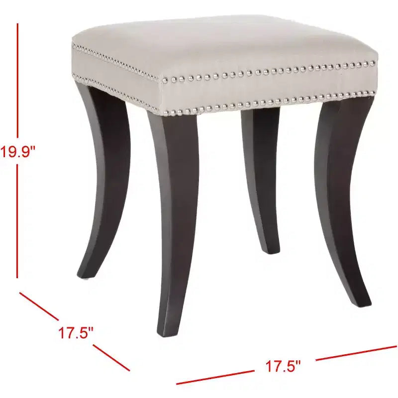 Taupe Linen Ottoman