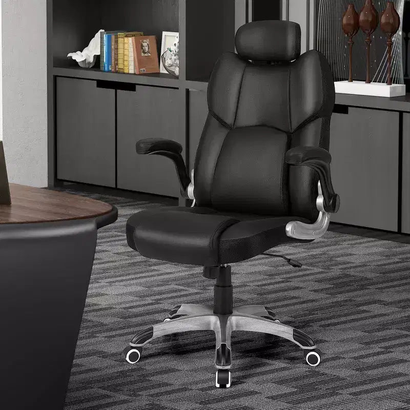 Kneading Massage Office Chair Height Adjustable Swivel Chair with Flip-up Armrests