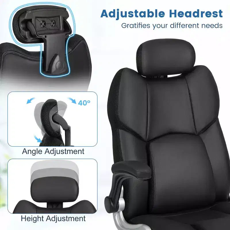 Kneading Massage Office Chair Height Adjustable Swivel Chair with Flip-up Armrests