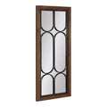 Spechett Decorative Windowpane Mirror, 13x30, Walnut Brown